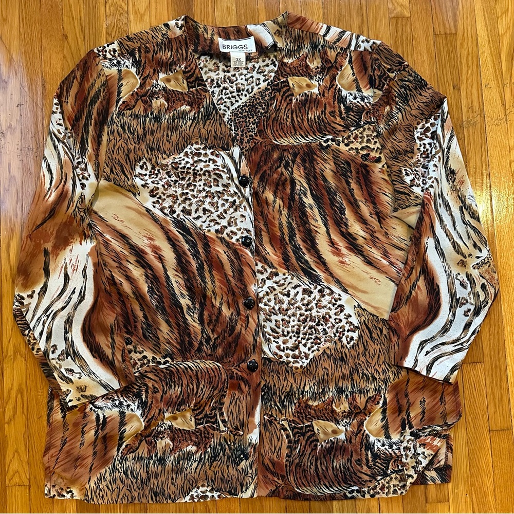 Leopard print oversize button down women’s